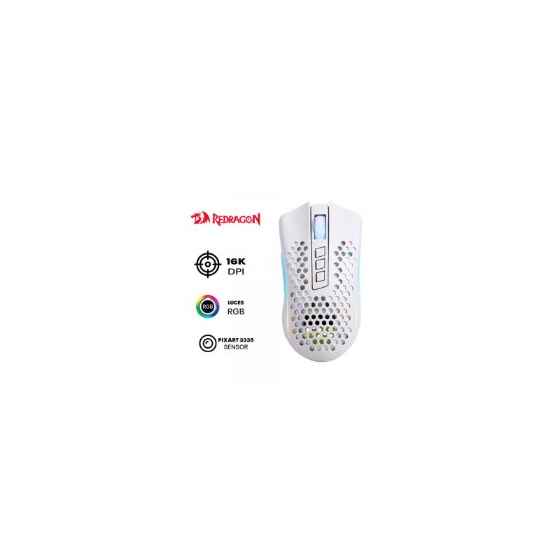 MOUSE REDRAGON STORM PRO M808-KS INALAMBRICO 16,000 DPI RGB BLANCOSKU: 6950376709936