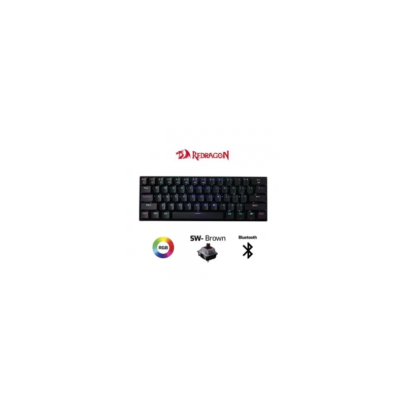TECLADO REDRAGON DRACONIC K530 RGB MECANICO SWITCH BLACK BROWN SIN NUMERICOSKU: 6950376776969