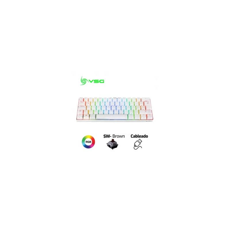 TECLADO VSG MINTAKA | MECANICO | SW-MARRÓN | RGB | BLANCOSKU: 7453048706695