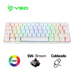TECLADO VSG MINTAKA | MECANICO | SW-MARRÓN | RGB | BLANCOSKU: 7453048706695