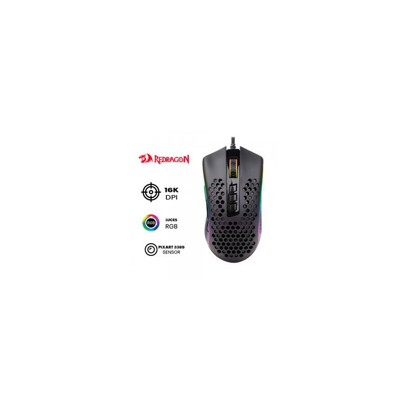 MOUSE REDRAGON STORM ELITE M988 | 16,000 DPI | RGB | NEGROSKU: 71363476994911