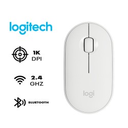 MOUSE LOGITECH PEBBLE M350 SILENT INALÁMBRICO BLUETOOTH BLANCOSKU: 097855154828