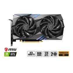 TARJETA DE VIDEO MSI RTX 4060TI 8GB, GAMING X, GDDR6 GEFORCE NVIDIA 128 BITS, 2 VENTILADORES GRAFICO PARA VIDEOJUEGOS, 2 VENTILA