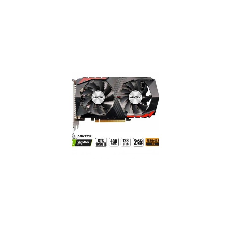 TARJETA DE VIDEO ARKTEK GTX 1050 TI 4GB DDR5 NVIDIA FUSION 128 BITS